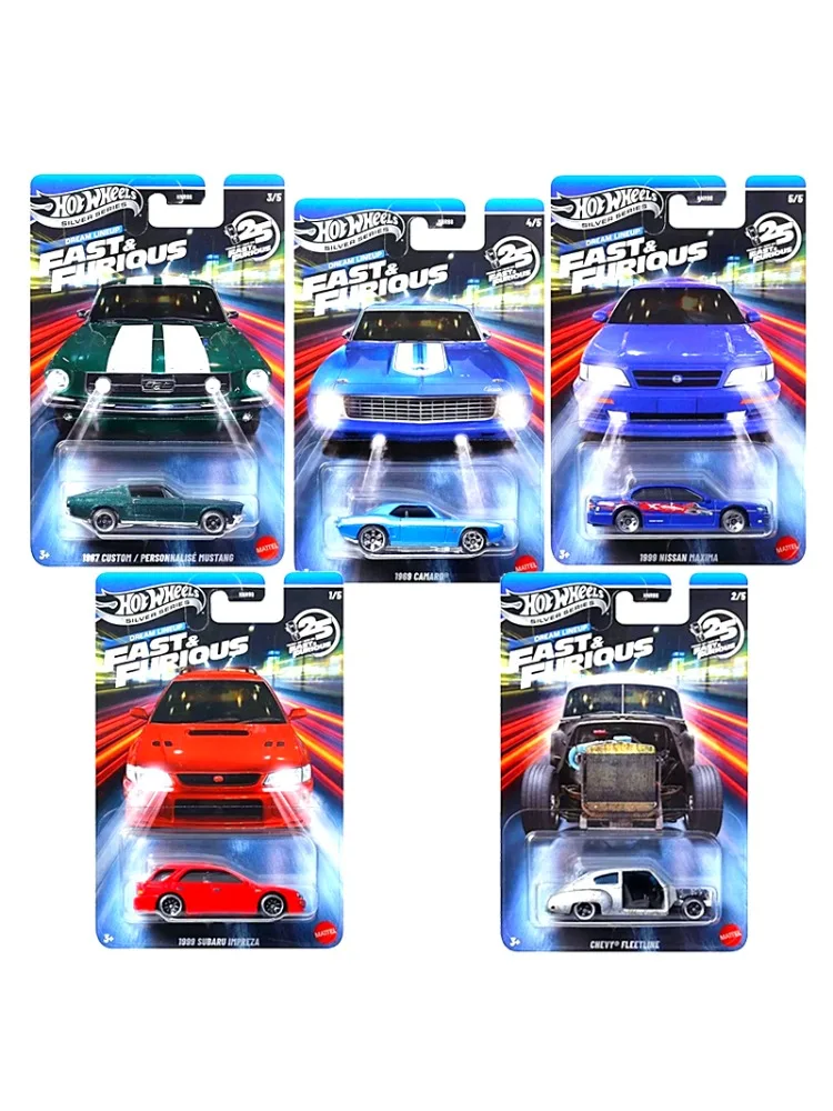 Hot Wheels – voiture rapide et furieuse originale Camaro Chevy, personnalisé Mustang Subaru Nissan 25e anniversaire, modèle automobile en alliage, jouets pour garçons, cadeaux