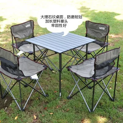 Outdoor Supplies Folding Table and Chair Suit Portable Leisure Camping Camping Picnic Folding Table and Chair Equipment