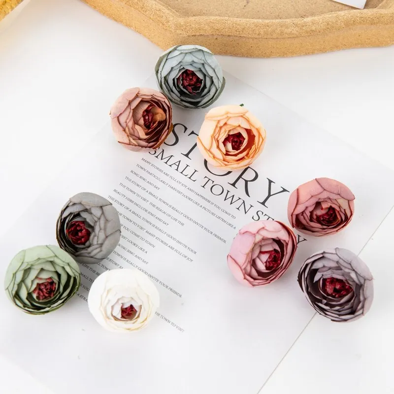 10 Stück Künstliche Blumen aus Seide, Teegarten-Rosen, Großhandel, Scrapbook, Heimdekoration, Girlande, Hochzeitsstrauß, DIY-Geschenk, Süßigkeitenbox – Detail 6