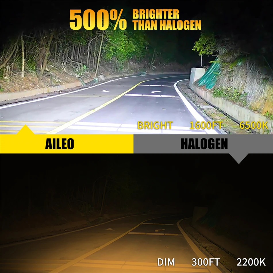 AILEO-CSP Lâmpada Farol para Carro, Luzes LED de Alta Qualidade, Dia Branco Correndo Lâmpada Automóvel, Plug and Play, 30000LM, 150W, H7, 6500K, 2Pcs