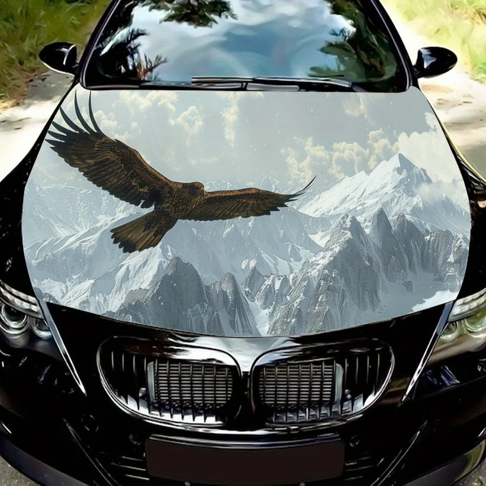 

Eagles Soaring on Snowy Mountains Car Hood Wrap Color Vinyl Sticker Truck Graphic Bonnet Auto Accessories Decoration Decal Gift
