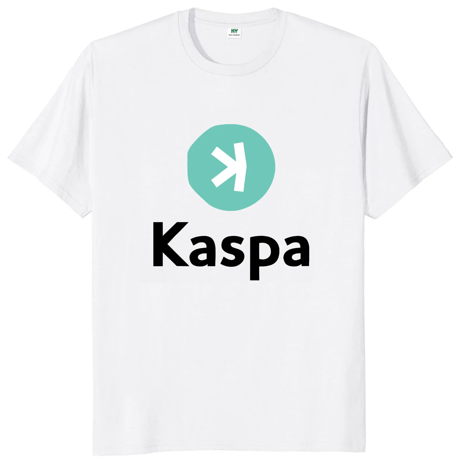 Kaspa Logo T Shirt Cryptocurrency Blockchain Geek Nerd Gift Short Sleeve EU Size 100% Cotton Casual Unisex T-shirts