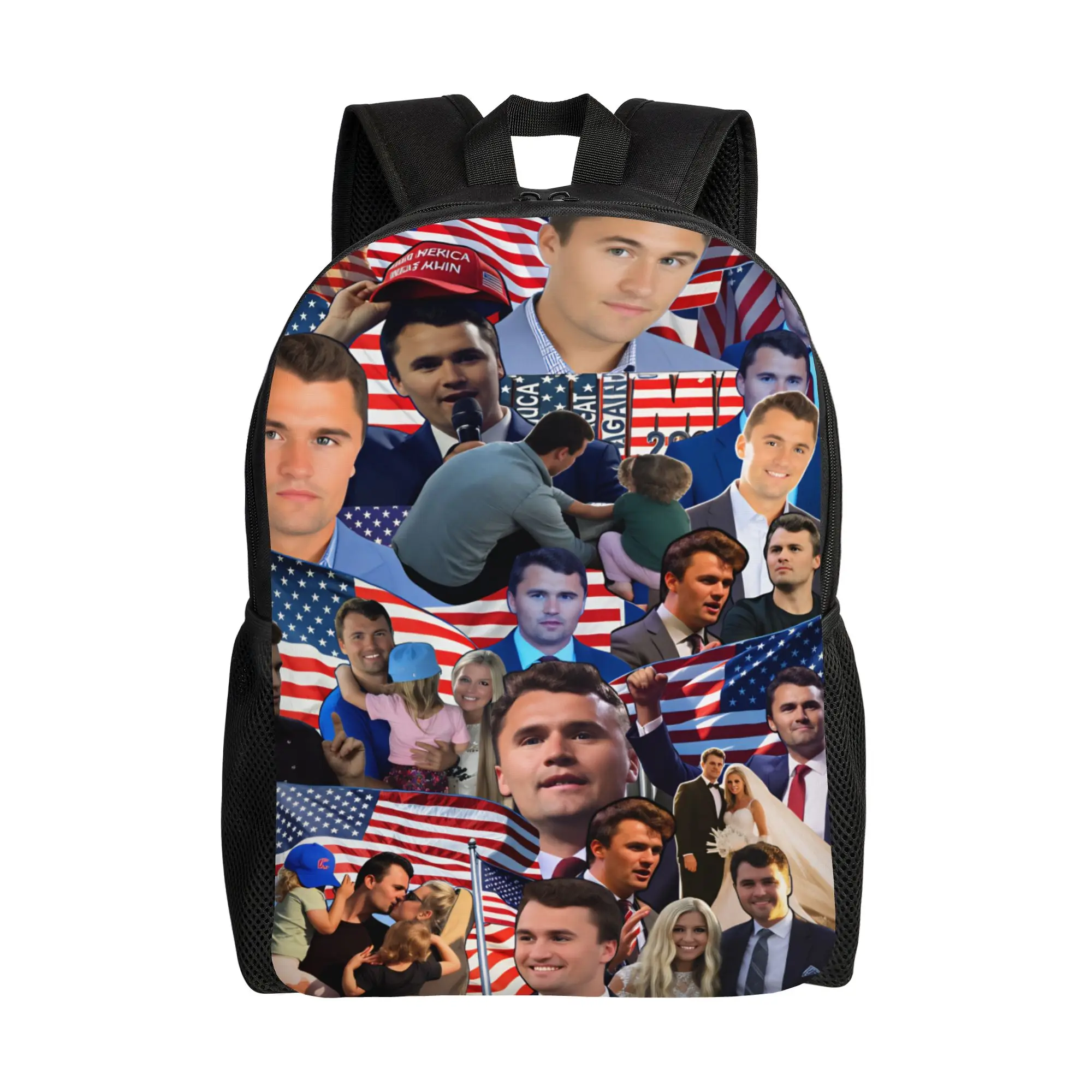 Rest in Peace Charlie Kirk Legends Backpack  Unisex Polyester Sport Backpacks Big Casual School Bags Rucksack