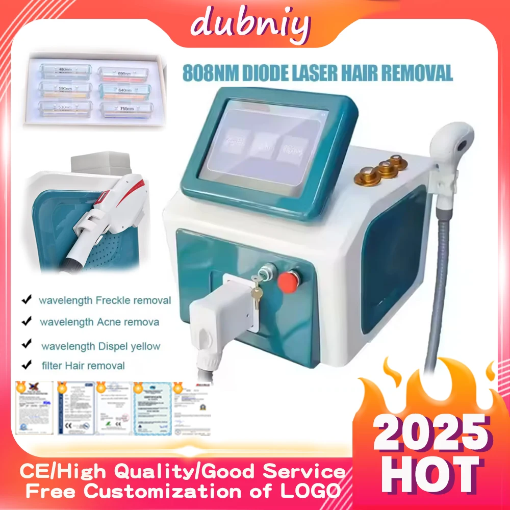 

Dubniy 808nm Diode Permanent and Painless Hair Removal Laser Hair Removal Machine 3500w Three Wavelengths Ice Titanium Device