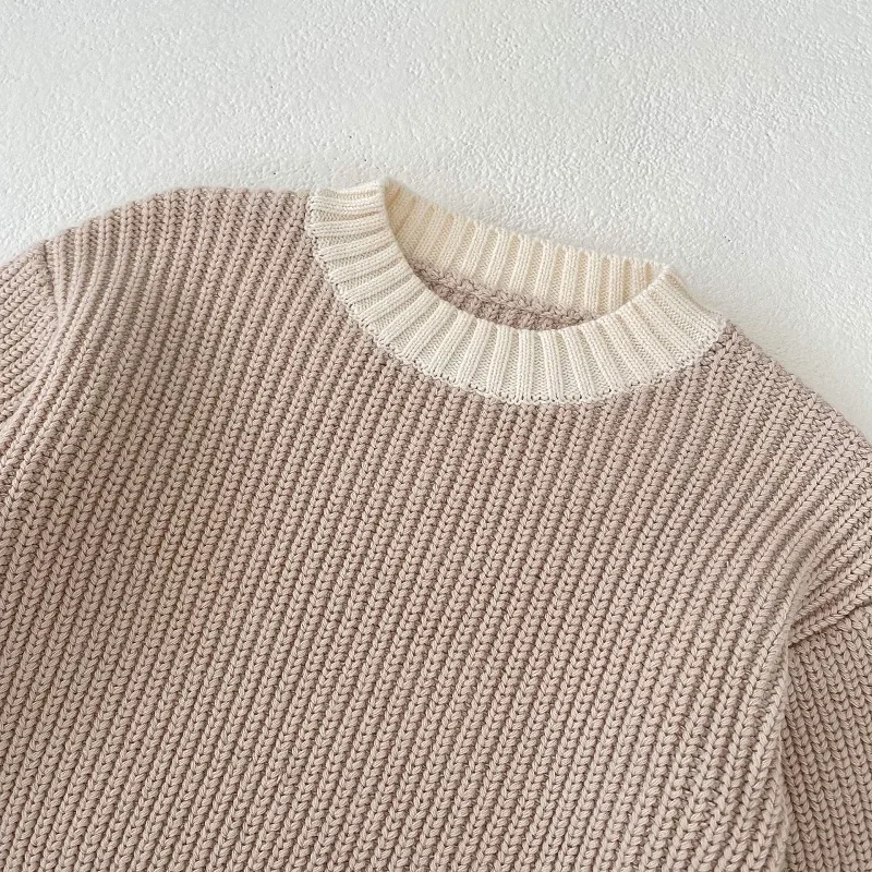 INS Autumn Baby Clothes Set 0-3Years Newborn Boy Girl Long Sleeve Pullover Knitted Sweater High Waist Bloomer Short 2PCS Outwear