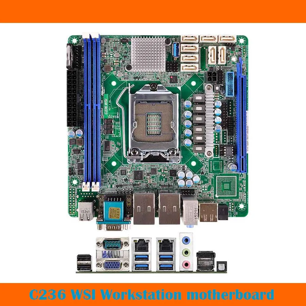 For ASRock C236 WSI LGA1151 Single CPU Workstation Motherboard Supports E3-1200 v5/v6 Fully Tested