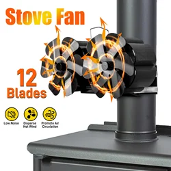 Multiple Mini  Fireplace Heat Powered Stove Fan Log Wood Burner Ecofan Quiet Home Fireplace Fan Efficient Heat Distribution