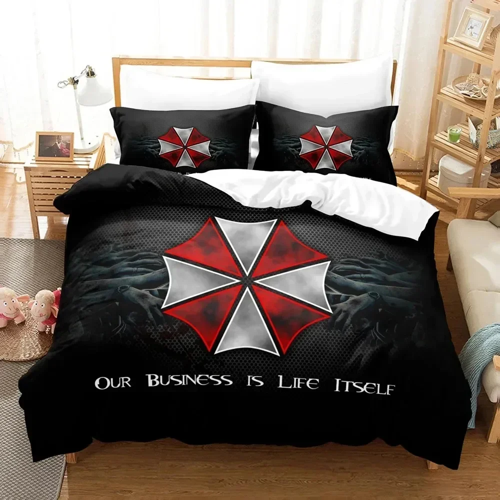 3D Print Corporation Red Umbrella Comfortable Duvet Quilt Cover Pillowcase Bedding Set Children Bedroom Decoration Home Textile