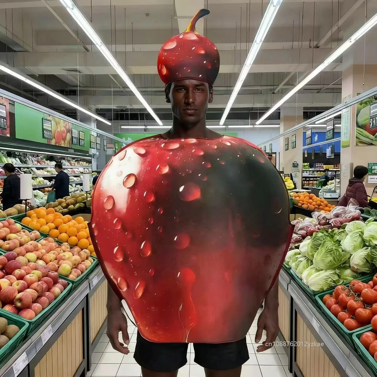 

Fruit Carnival Cosplay Costumes Halloween Apple Smock Fun Snake Fruit Costumes Adult Festival Puritan Parade Party Sponge Suit
