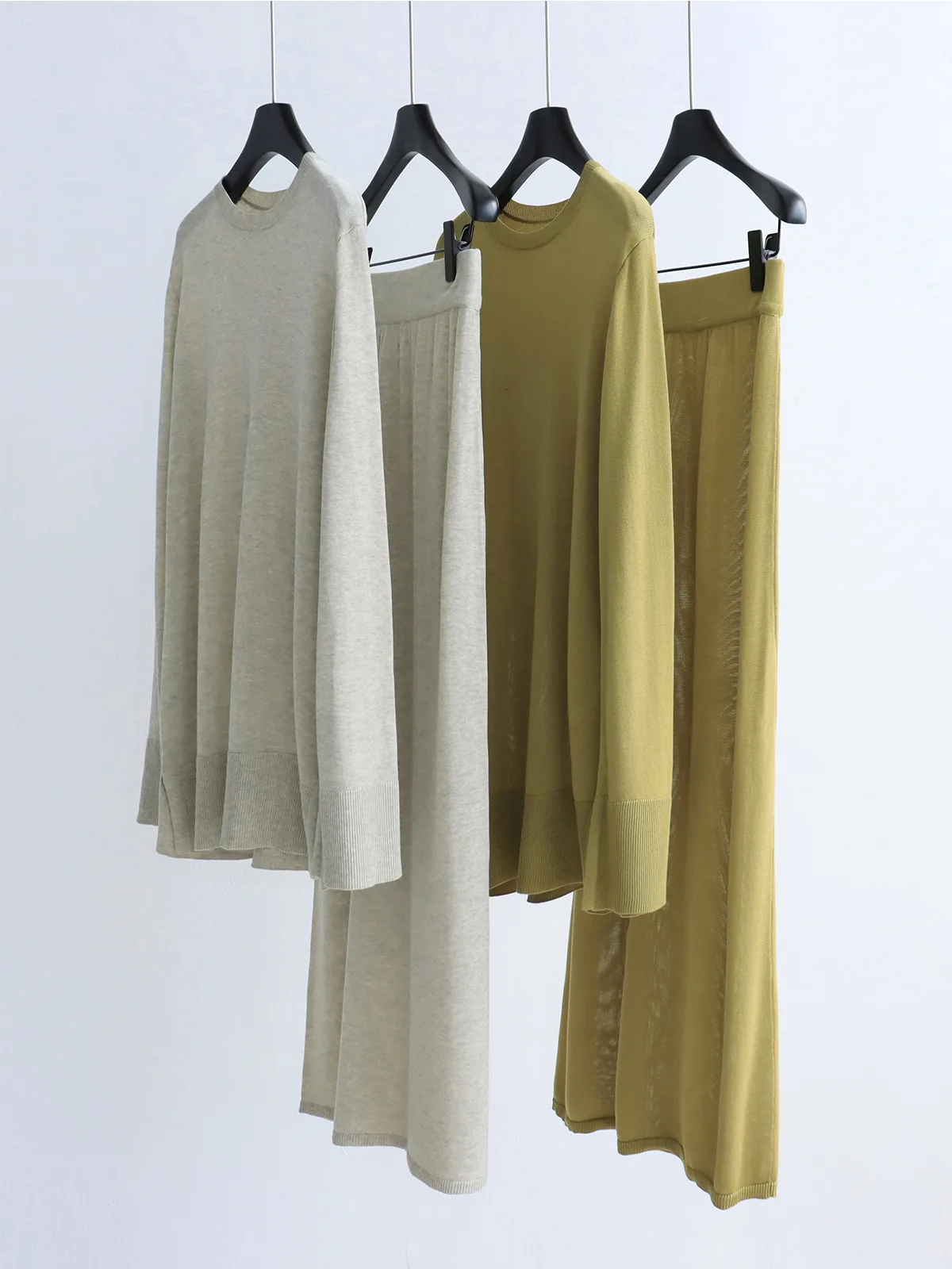 

Dave&di Spring And Summer Round Neck Mid Length Top+straight Skirt Two-piece Set