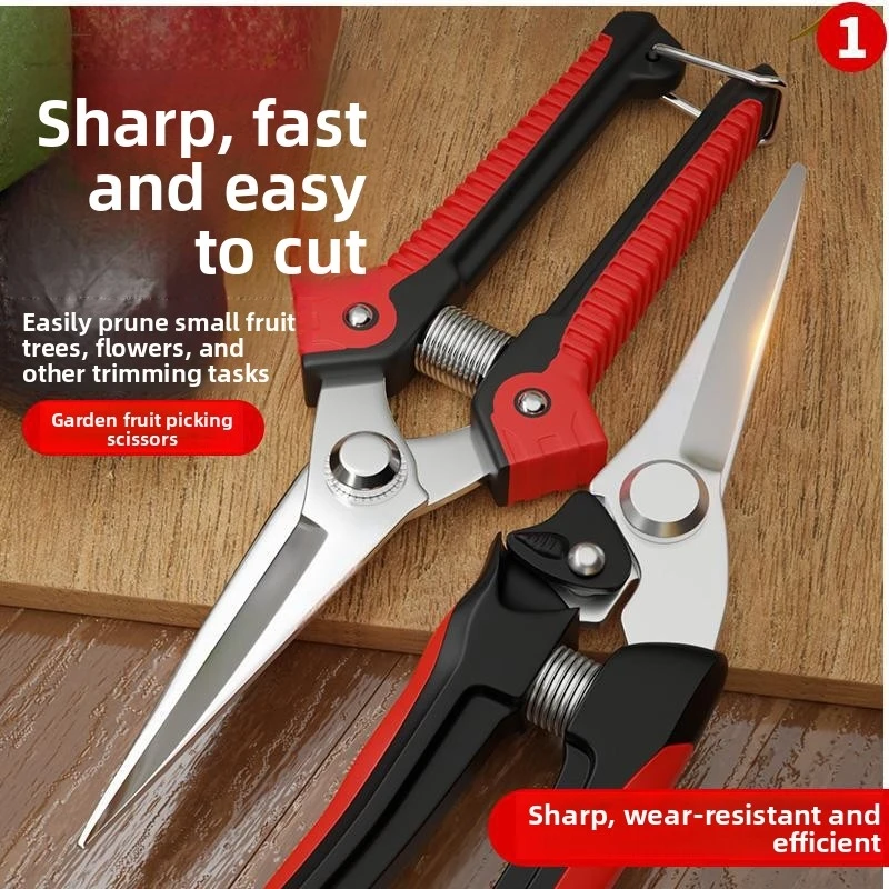 Garden Pruning Shears, Fruit Picking Scissors, Professional Branch Cutter for Grape, Citrus & Fruit Tree Trimming
