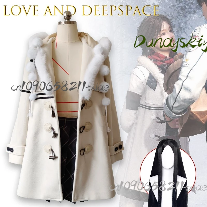 ‌ ‌ ‌ ‌ ‌ ‌ الحب والمساحة العميقة الشتاء الدفء الشخصية الرئيسية معطف الصوف الأبيض تأثيري حلي Disfraz هالوين Mujer النساء Kawaii