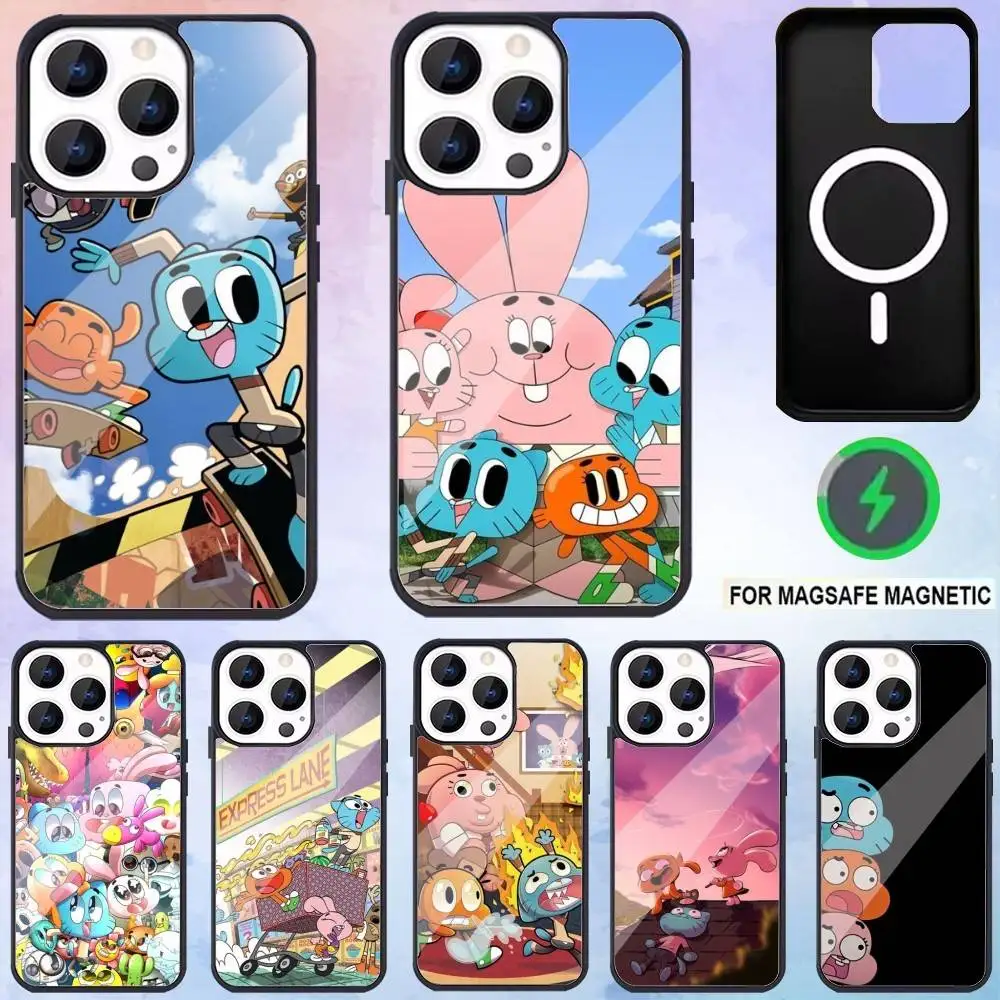 

A-AMAZING W-wORLD of G-UMBALL Phone Case For iPhone17,16,15,14,13,12,11 Plus,Pro Max Magnetic Magsafe Wireless Charging