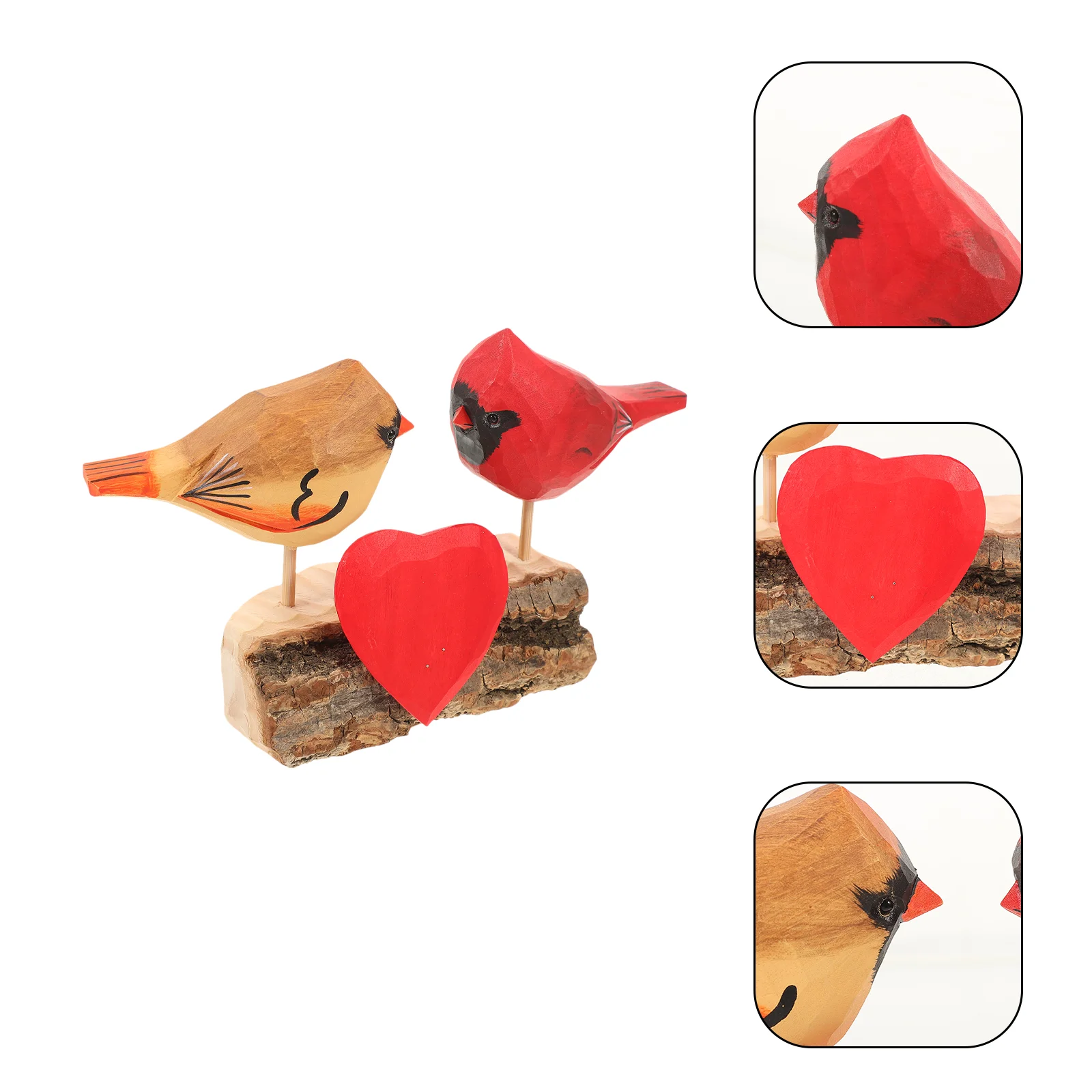 Valentine's Day Ornament Romantic Cardinal Statue Wedding Decor Pen Stand