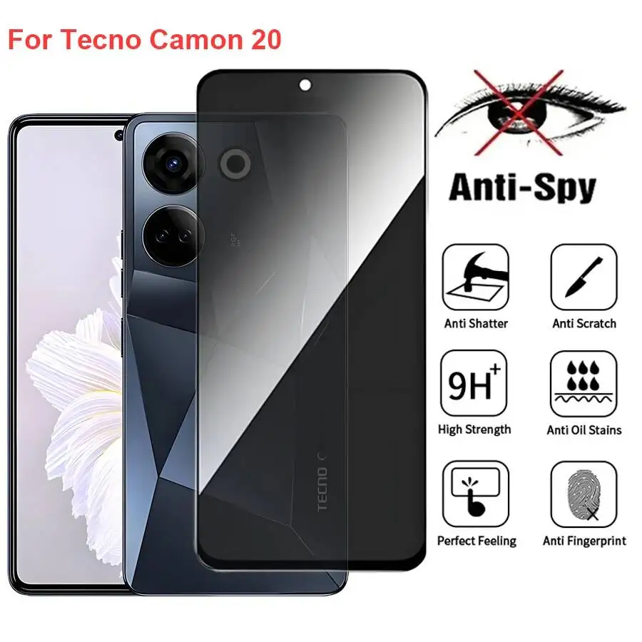 

Camon 20 Ck6n Anti Spy Privacy Tempered Glass Screen Protector Compatible For Tecno Camon20 Phone Film