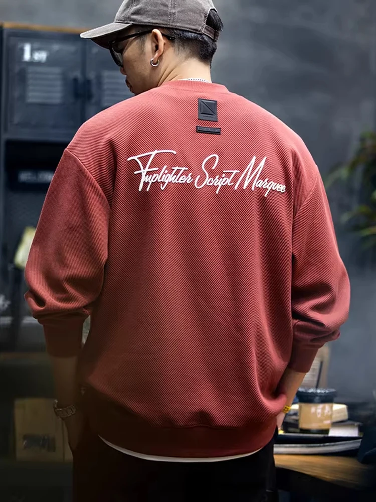 

Мужская толстовка оверсайз с вышивкой в стиле ретро, повседневная верхняя одежда для весны и осени, удобная и дышащая мужская толстовка с капюшоном