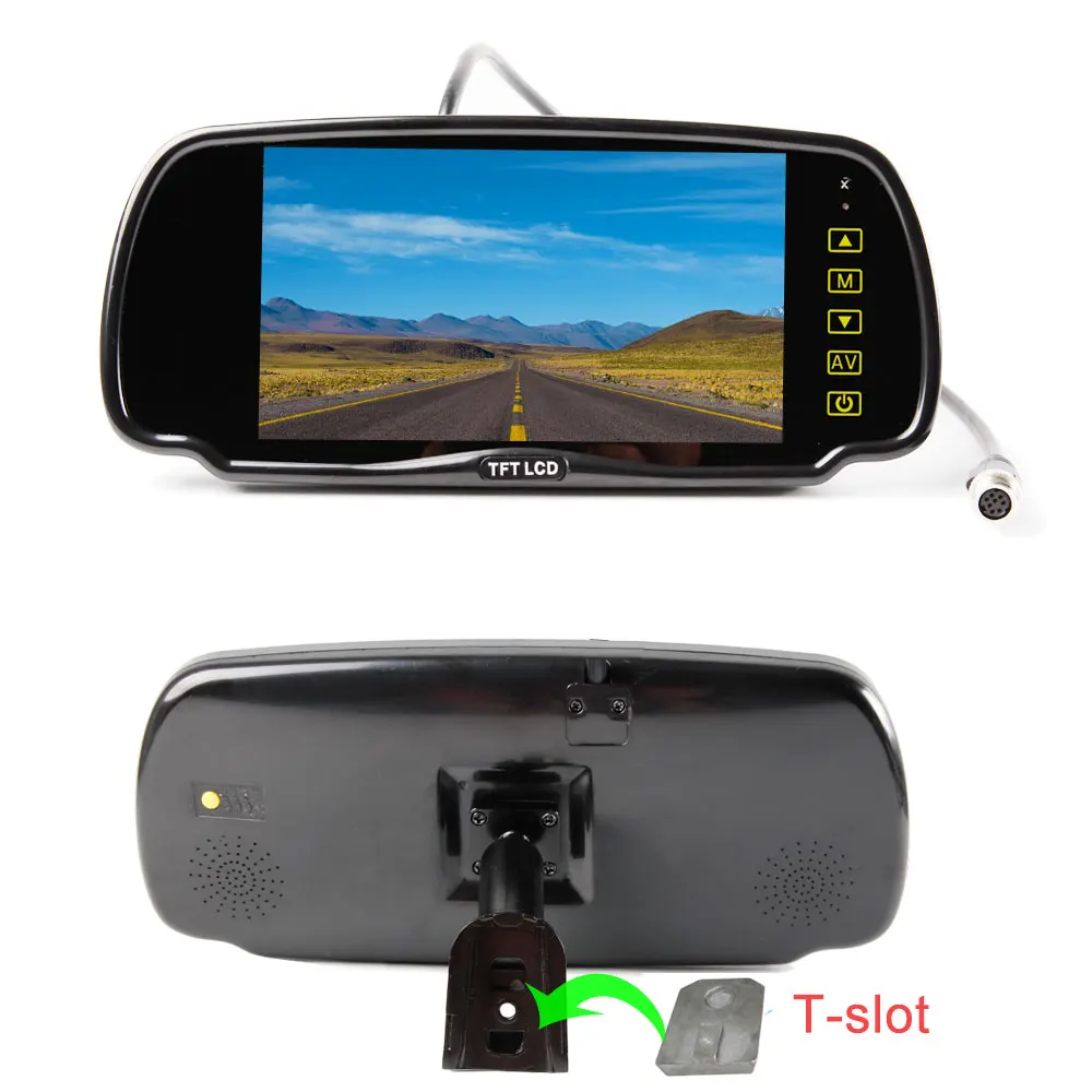 12V Digital AHD Display 7 Inches Back View Mirror Split Screen