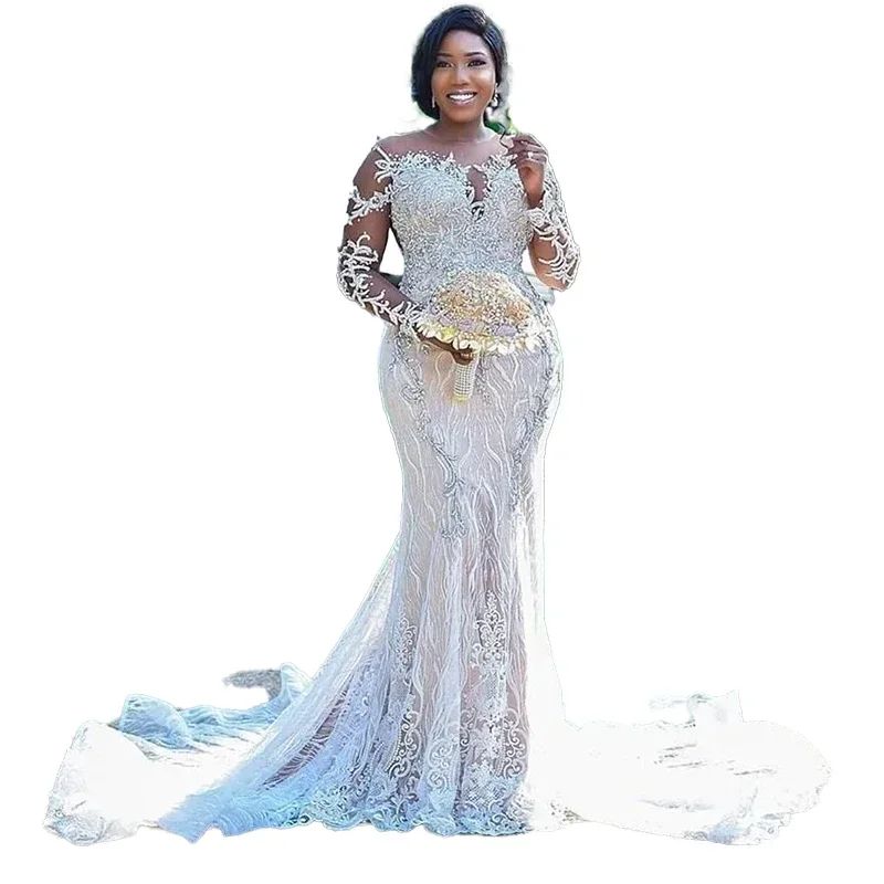 

Customized High Quality Hot Sale Women Custom Fashion Sling Mermaid Bridal Wedding Dresses 2025