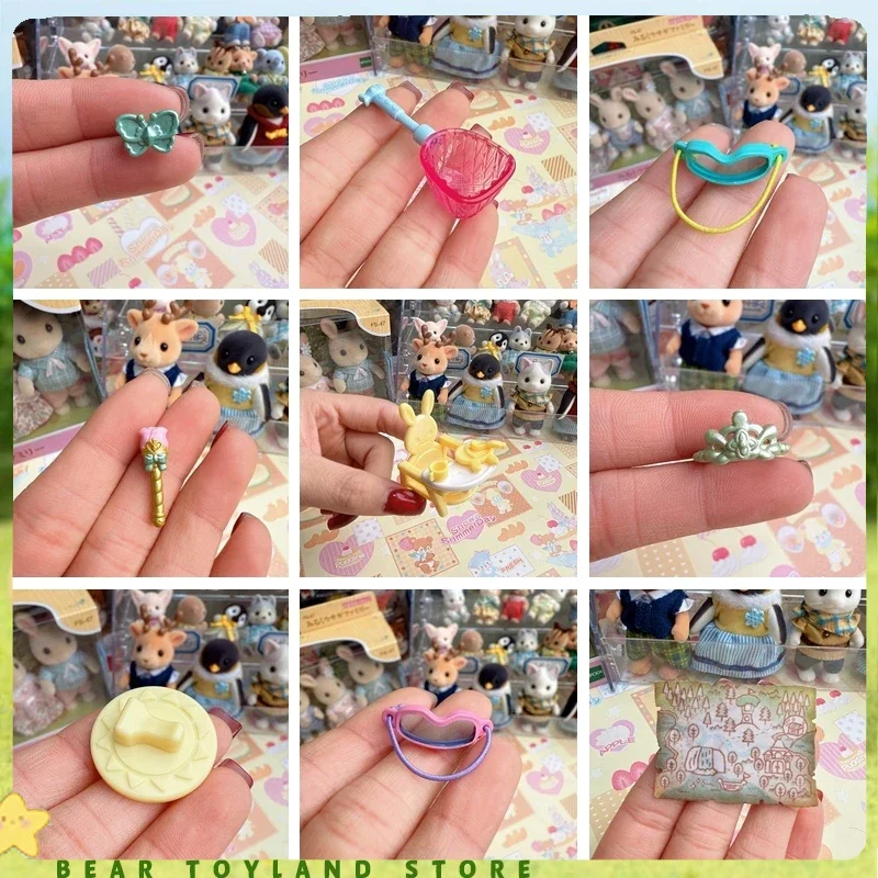 Sylvanian Families-Juego de cocina de figuras de Anime, juguetes para niños y niñas, Ternurines Calico Critters, Mini muebles bonitos, adornos pequeños