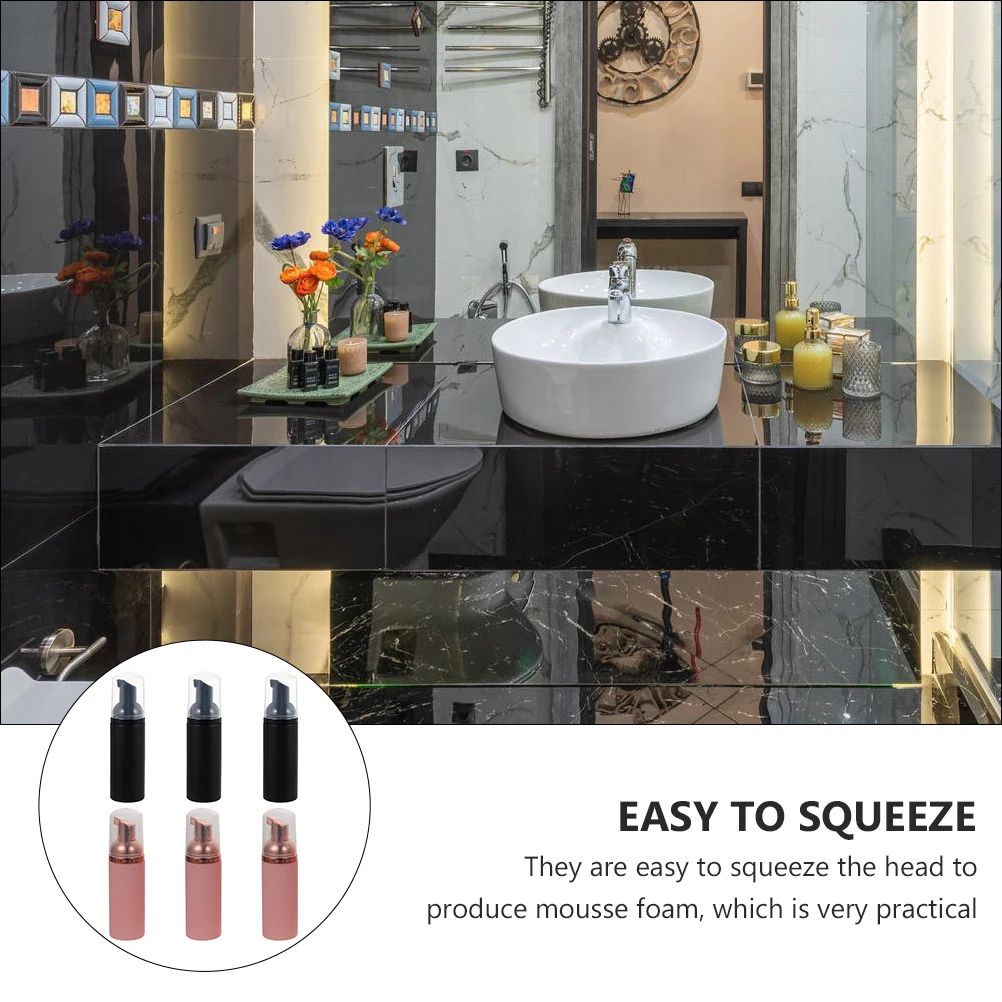 

Foaming Frosted Bottle Mousse Bubble Flasks Small Plastic Round Containers Travel