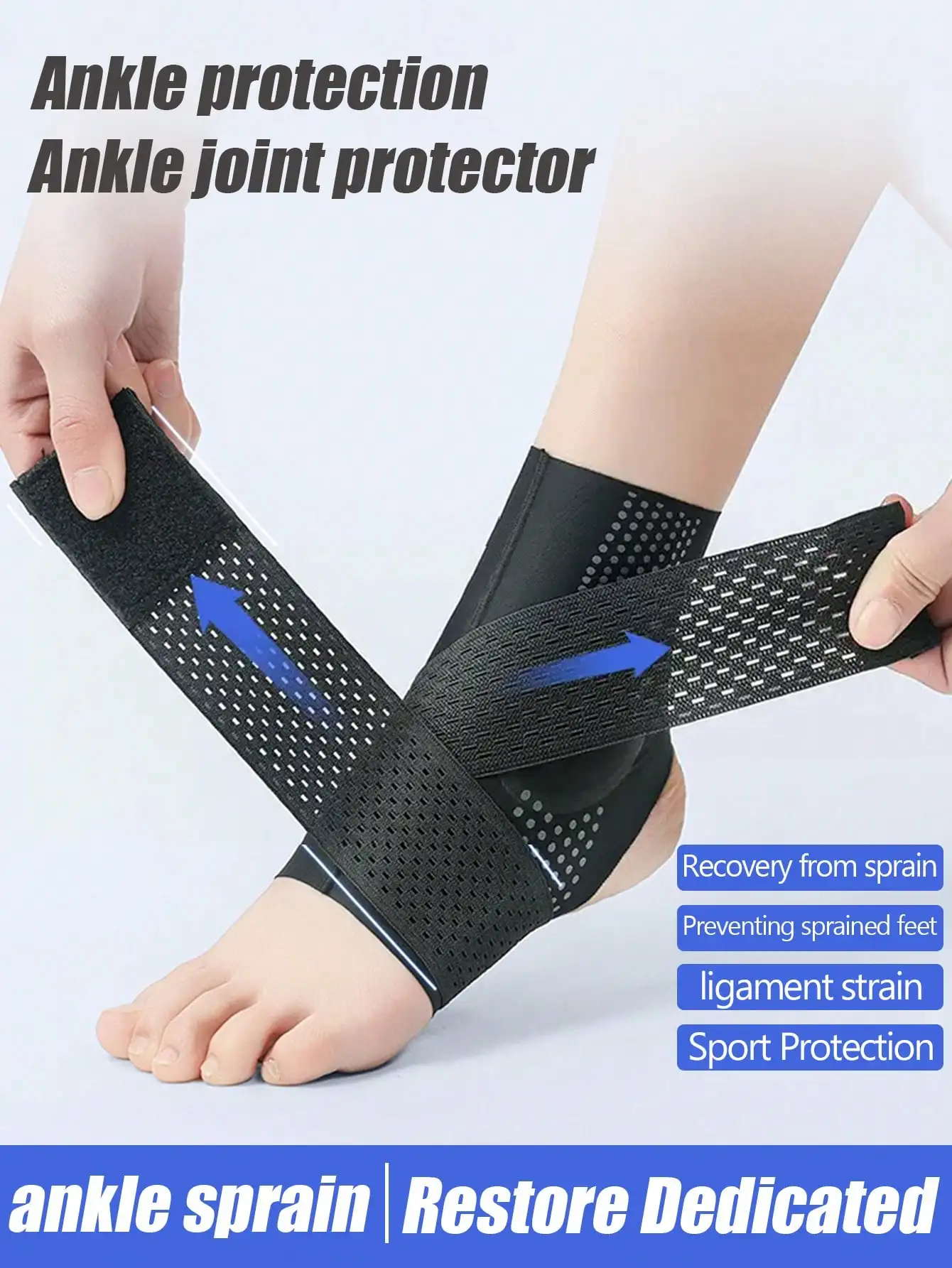

1/2 Pair Ankle Brace, Professional Sports Ankle Wrap For Ankle Sprain Recovery, Ankle Support Protector
