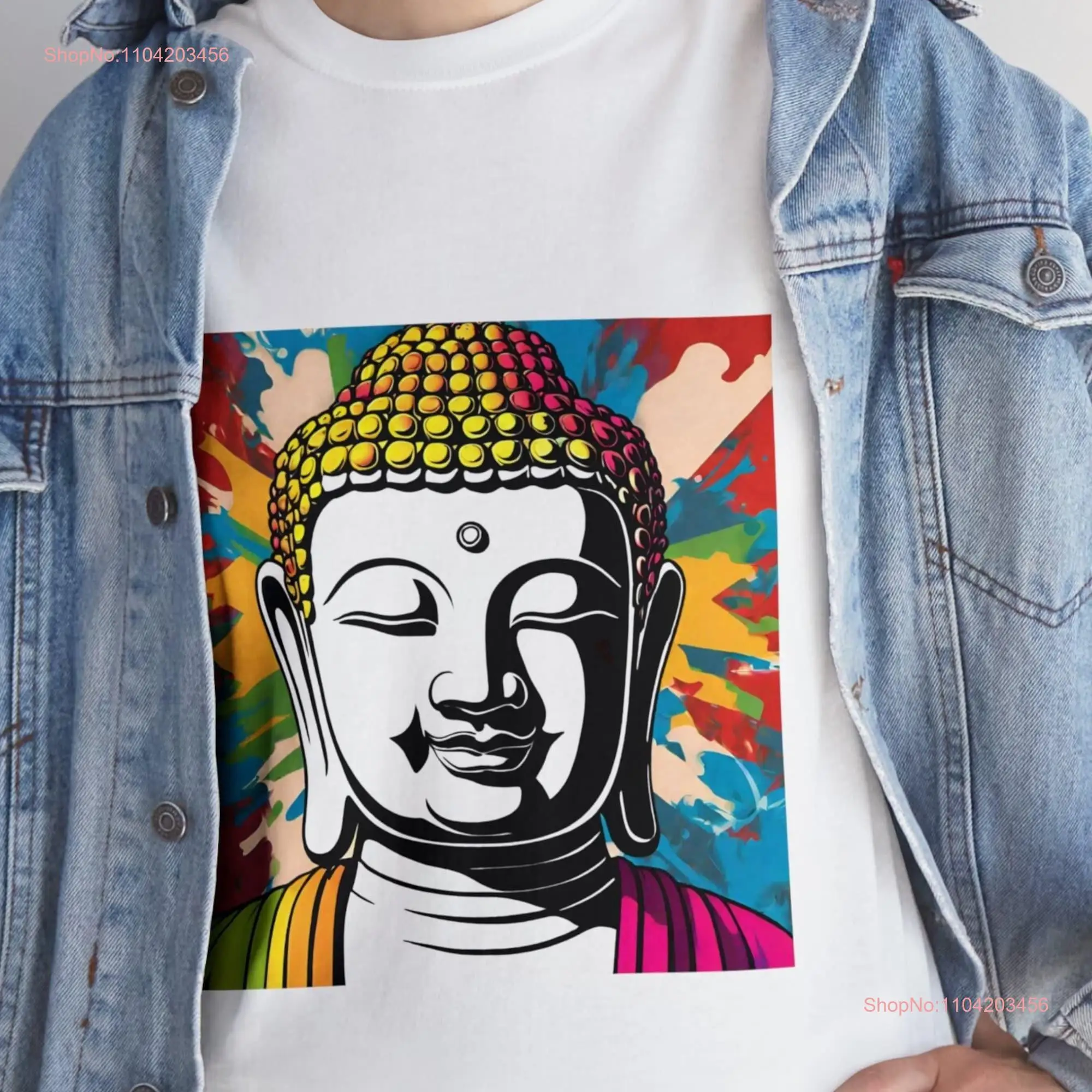 MEDITATION SHIRT BUDDHA T Spiritual Greek Statue Religious Crew Neck Yoga Pop Art Buddhist Faith long or short sleeves