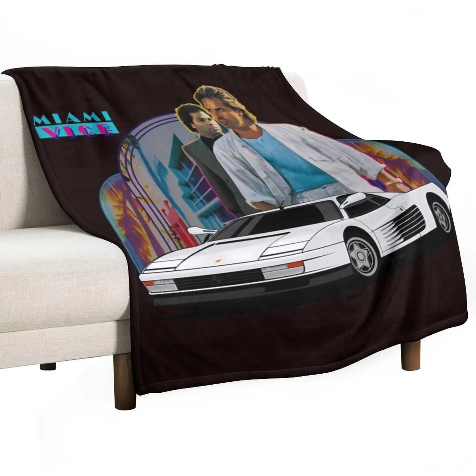Miami Vice Testarossa Throw Blanket anime Soft Plaid Giant Sofa Sofas Summer Beautifuls Blankets