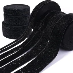 5-10Yards 7/10/15/20/25/38mm Colored Single-sided Glitter Velvet Ribbon For DIY Craft Bow Wedding Christmas Gift Wrapping Decor
