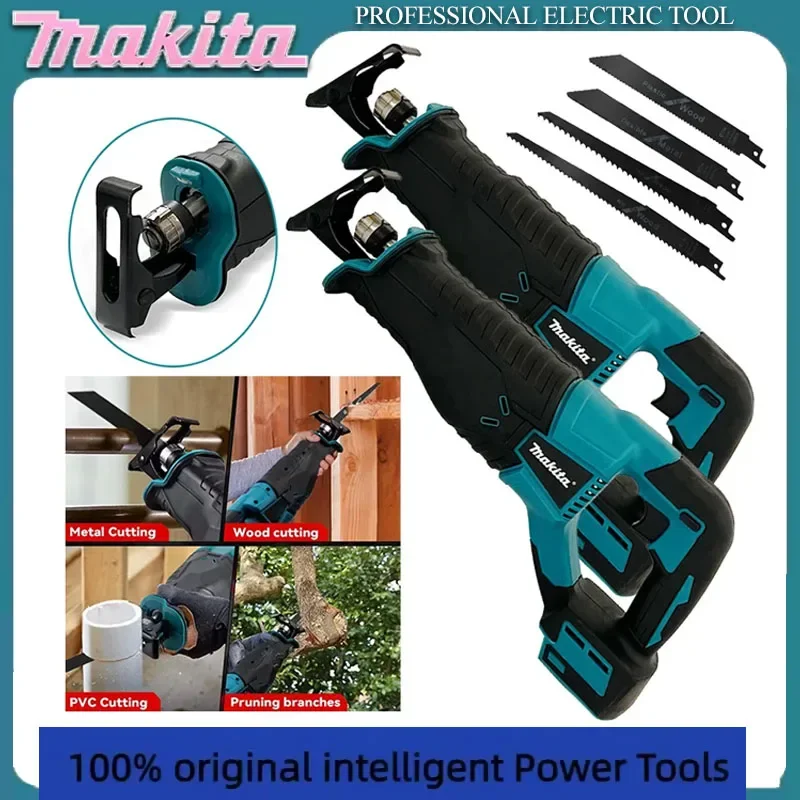 

Бесщеточная сабельная пила Makita, портативный аккумуляторный электроинструмент с 4 пильными полотнами для аккумуляторов 20В/18В