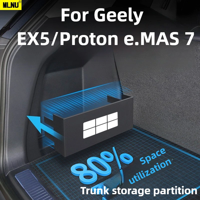 

For Geely EX5/Proton e.MAS 7 Car Accessorie 2025-2026 Trunk Partition Board -Anti-Roll,Space-Expanding,Waterproof,Durable Fabric