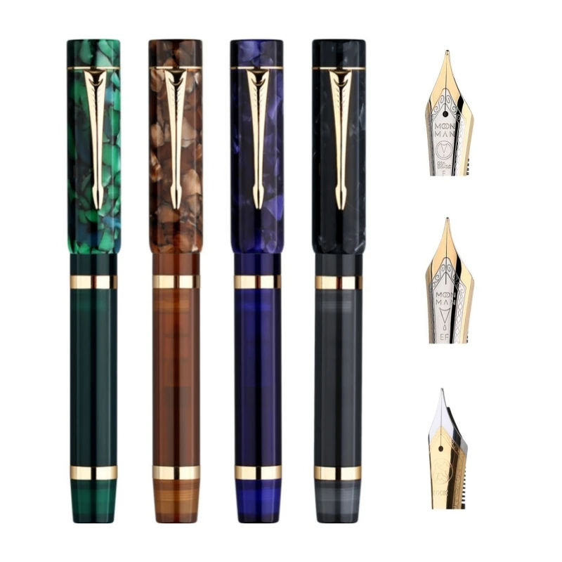 MAJOHN M700 Resin Fountain Pen with a Converter MAJOHN EF/F Nib/BOCK F Nib Office School Supplies Beautiful Writing Ink Gift Pen