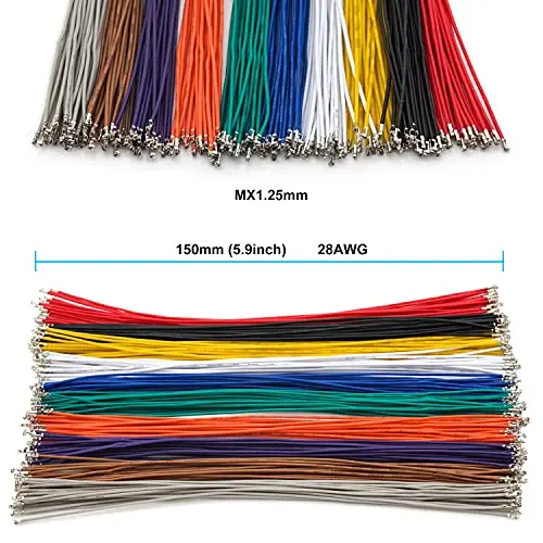 Conector Picoblade-molex, 1.25mm, com cabos 28awg, conector mx, 2/3/4/5/6/7/8/9/10 pinos (ks-mx1.25-kit)