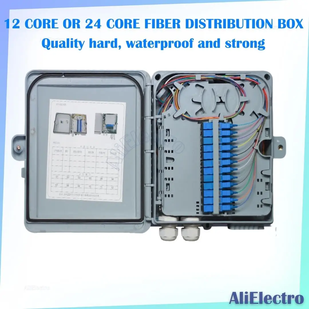

12 or 24 Core Termination Optical fiber allocation box FTTH Fiber Optic Distribution Box Full With Single Mode Pigtail SC