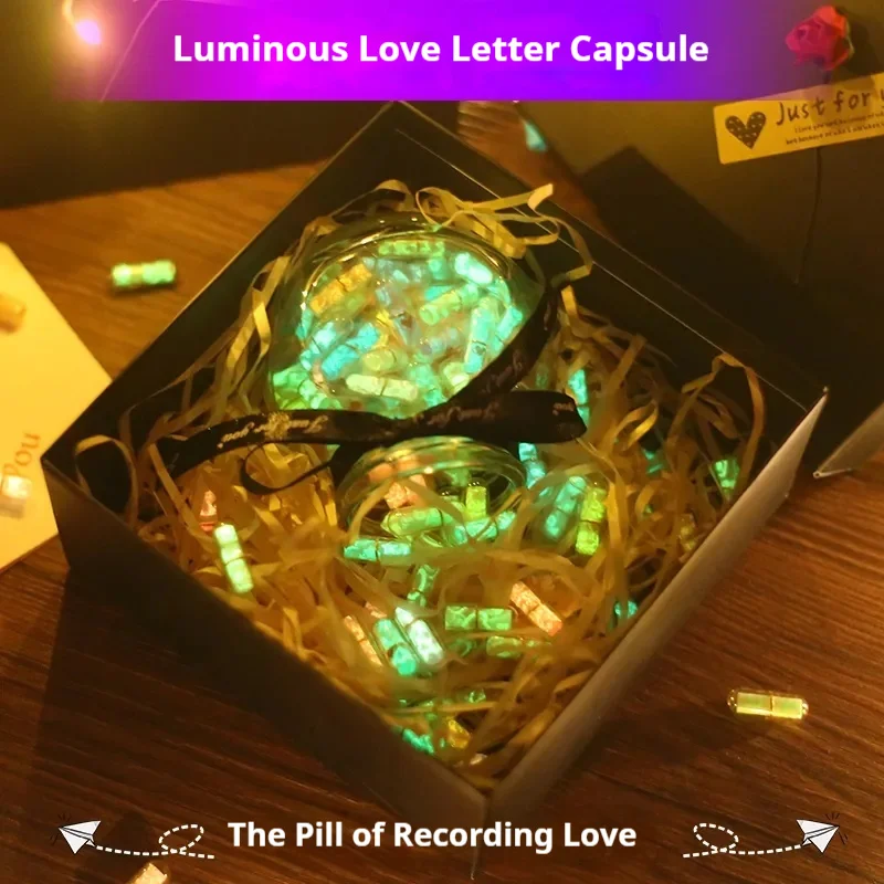 Time Capsule Love Letter Capsule Wish Bottle With Small Note Valentine'S Day Diy Handmade Gift Time Confession Wish Bottle Gift