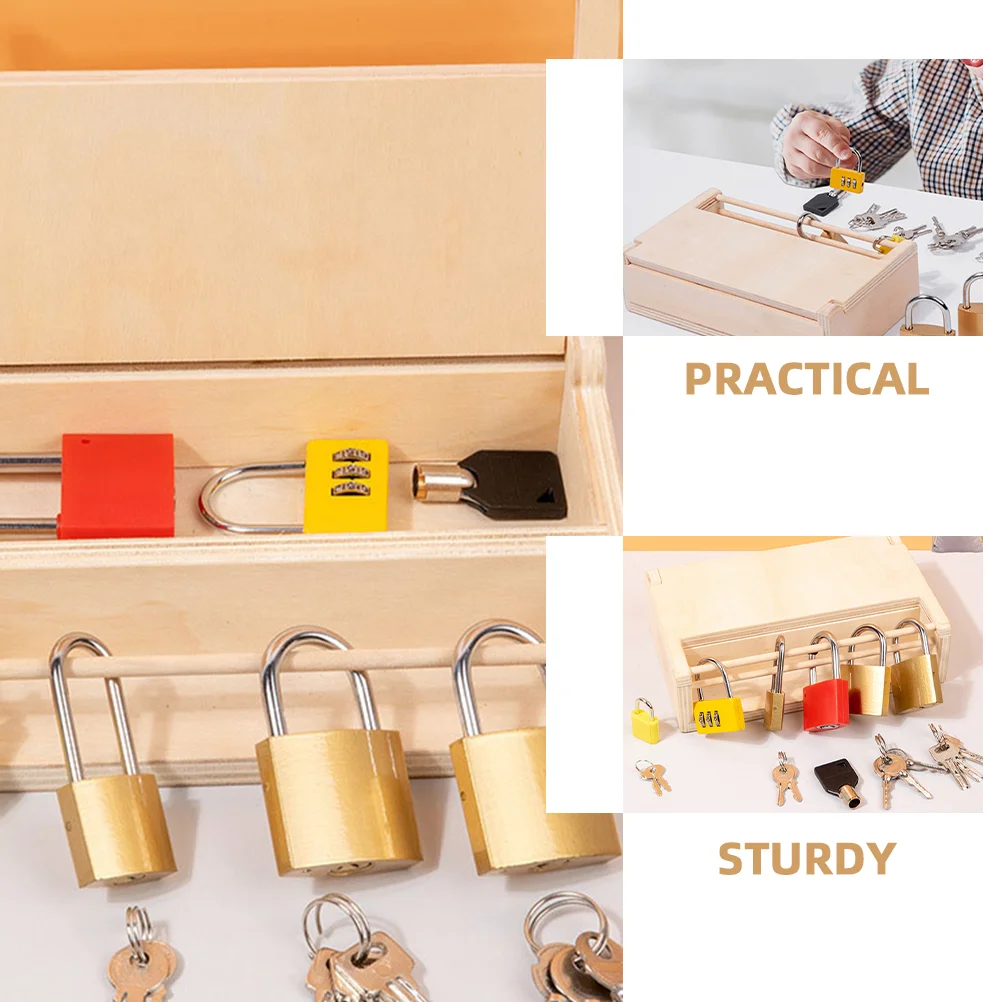 Giocattolo educativo Montessori Lock Box per bambini Altri giocattoli Apprendimento in legno per bambini