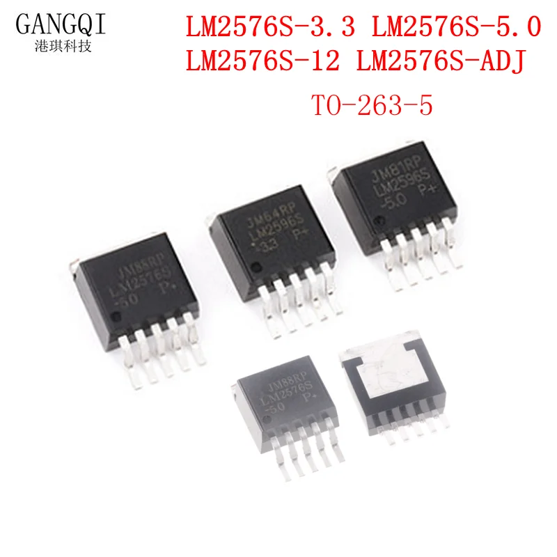 10PCS LM2576S LM2576S-3.3 LM2576S-5.0 TO263-5 LM2576S-ADJ LM2576S-12 LM2576 TO-263 3.3V 5V 12V Adjustable Voltage Regulator