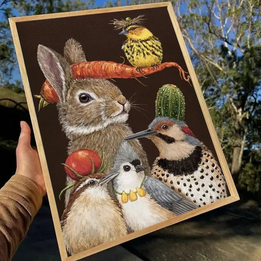 Home Decor Duck - Rabbit Bird Duck and Sheep Canvas