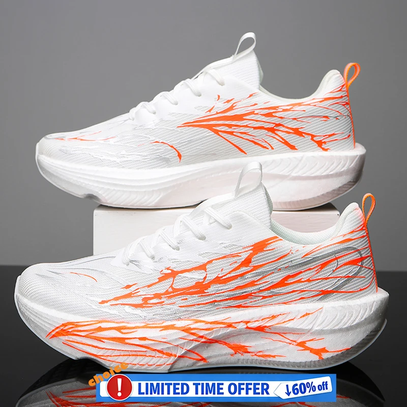 

Running Shoes Air Cushion Jogging Shoes Carbon Board Marathon Men Sports Breathable Lightweight Women's Nonskid Casual Sneakers