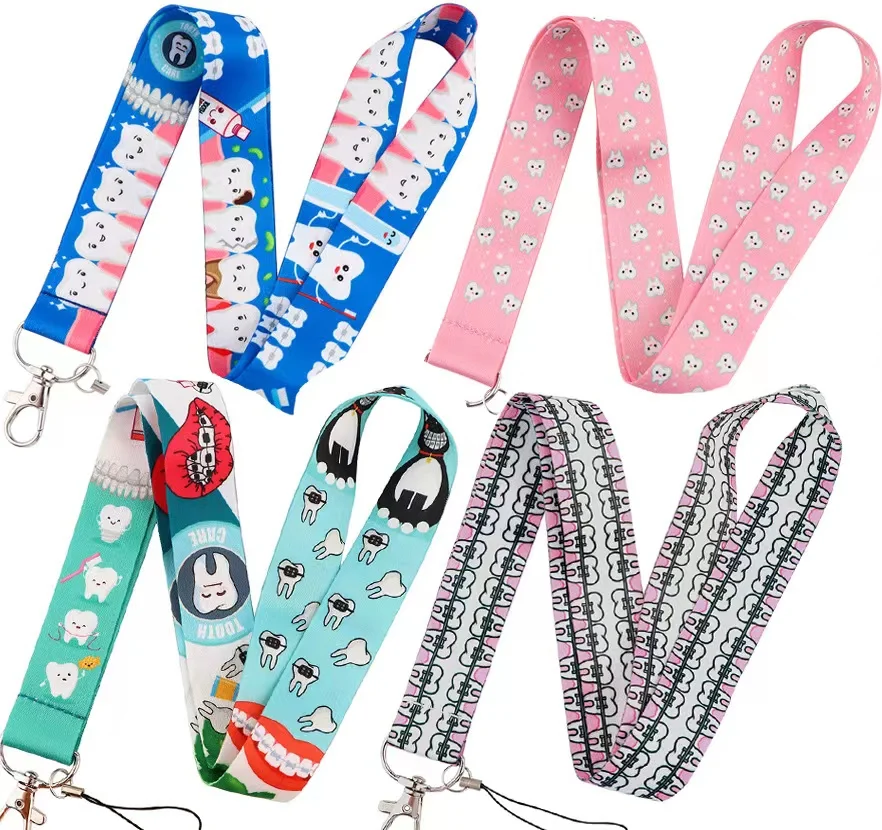 Wholesale!!! Dentist Neck Strap Lanyard for Key ID Card Gym Cell Phone Straps USB Badge Holder DIY Neck Strap Hang Rope Lanyard