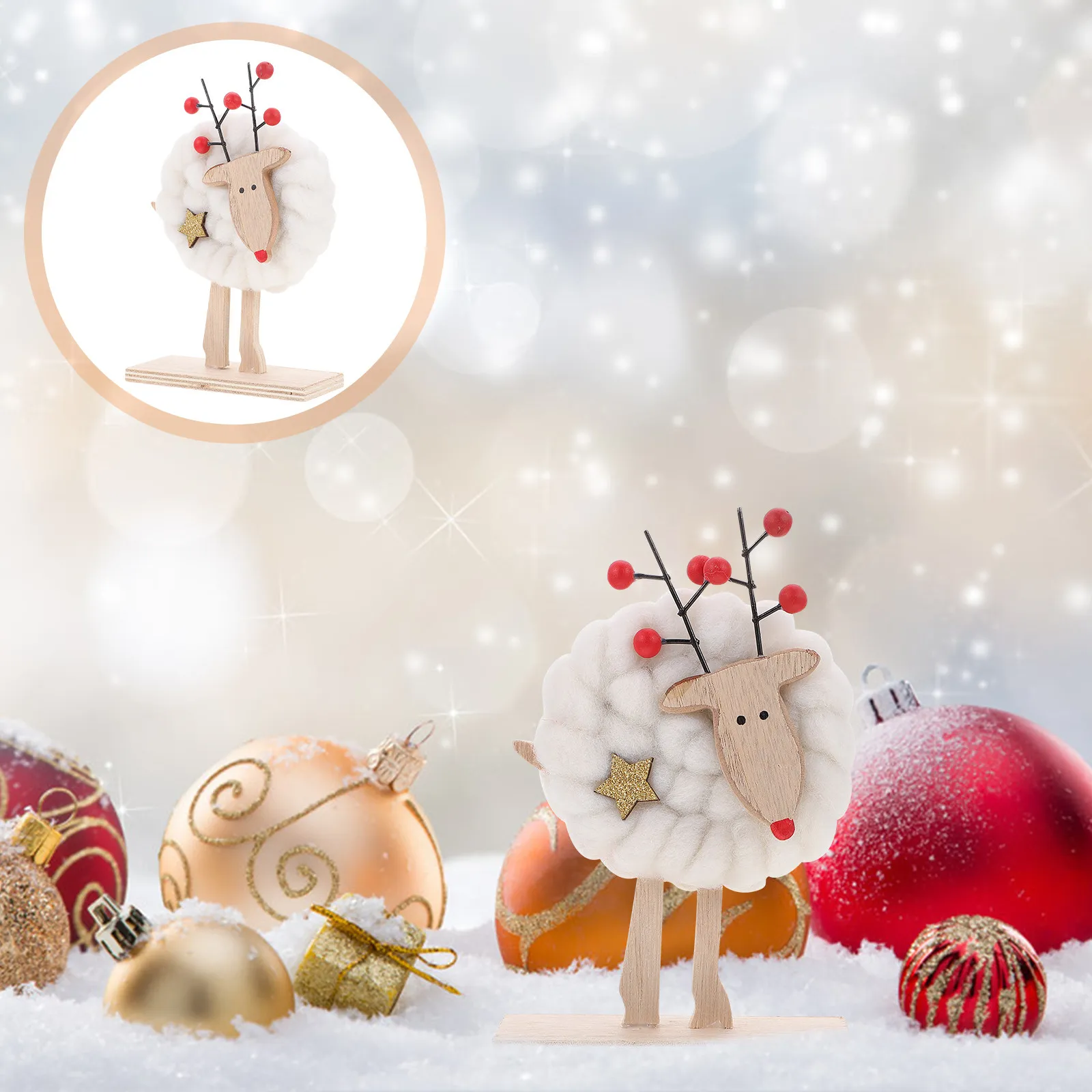 Wool Felt Christmas Ornament – Lightweight Exquisite Desktop Decoration for Home, Office, Store & Balcony
