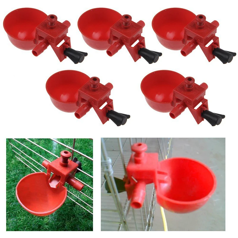 Chicken Drinker Drinking Cups for Chickens red Quail Chicken Waterer Bowl Automatic Poultry Coop Feeder water Drinking Cups