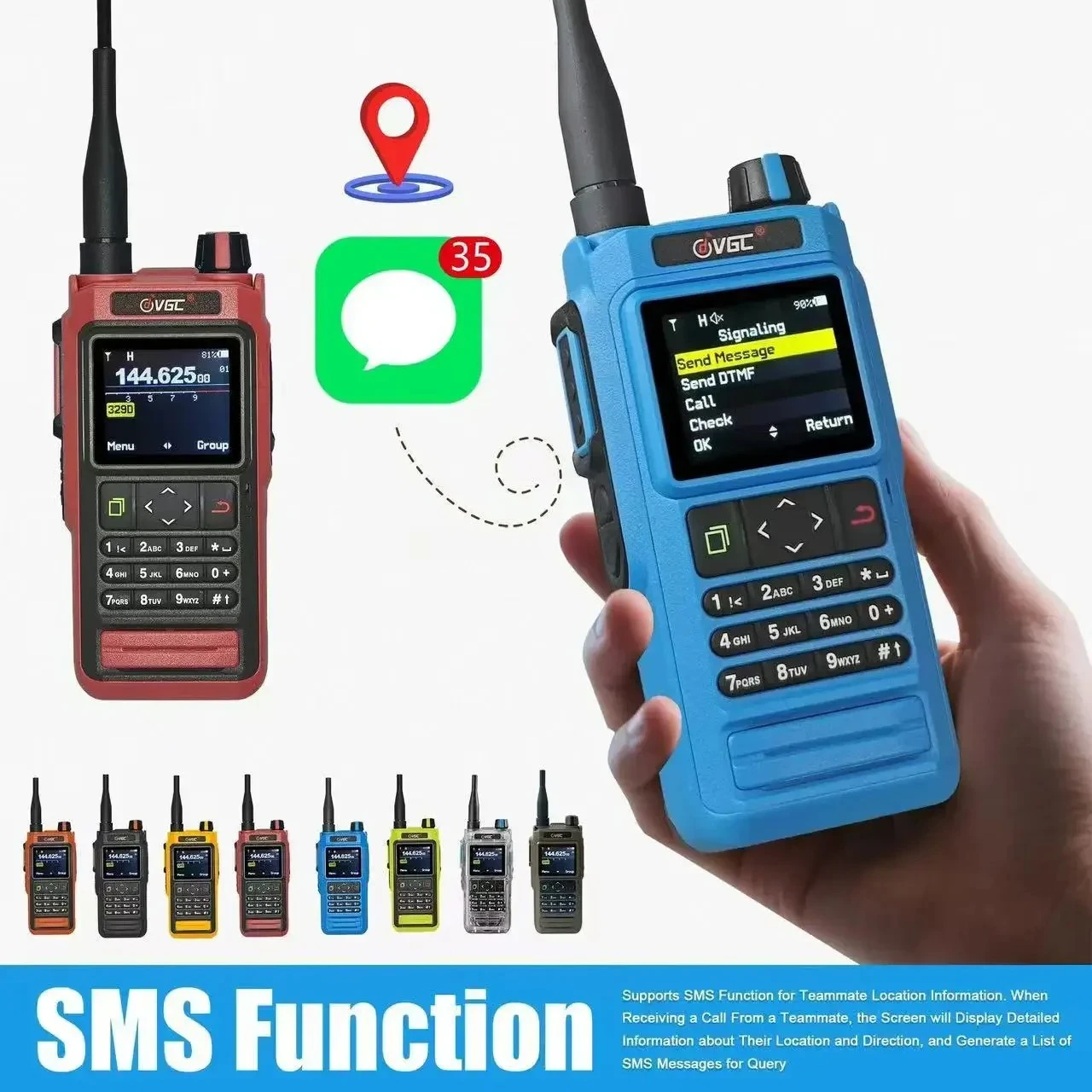 VR-N76 Portable Handheld Walkie Talkie IP67 Waterproof APP Programming GPS APRS VHF/UHF SMS FM Type-C Charger Ham Two Way Radio
