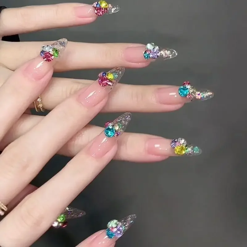 Breloques en strass à paillettes 3D pour Nail Art, 10 pièces, diamants en cristal empilés, pièces de bijoux, accessoires pour manucure, fournitures pour ongles