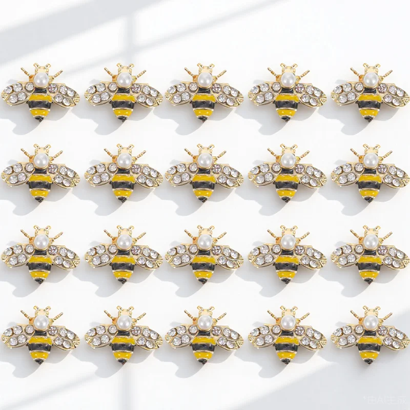 20 szt. Ozdób do paznokci w kształcie pszczoły 3D ze stopu, jaskrawe kolory, dekoracje DIY do paznokci na urodziny, studniówkę, wesele, materiały do manicure DIY