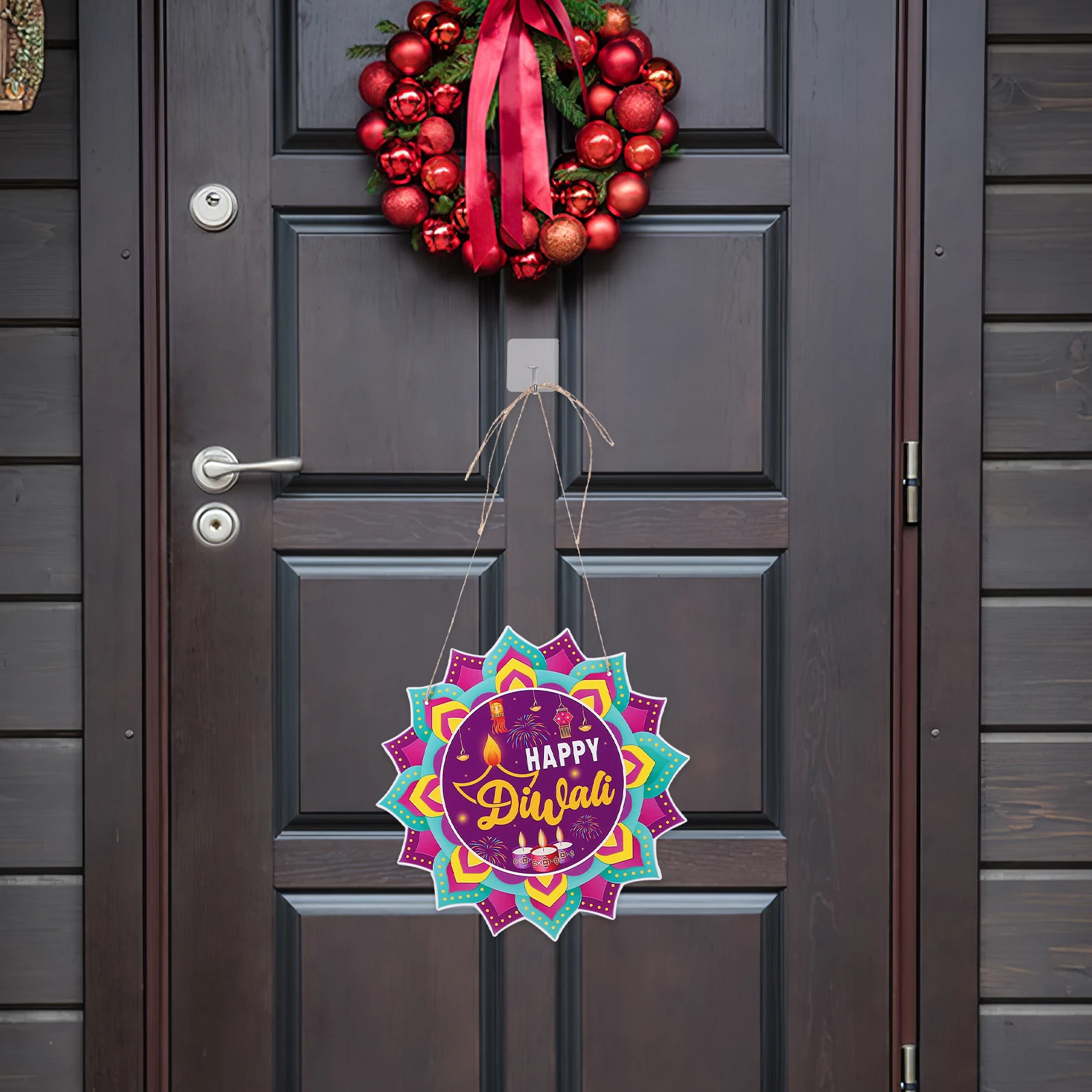 

10 Pcs Hanging Door Decor Diwali Sign Paper Ornaments Festival Pendant Creative Home Wall Decor Indian Party Decoration