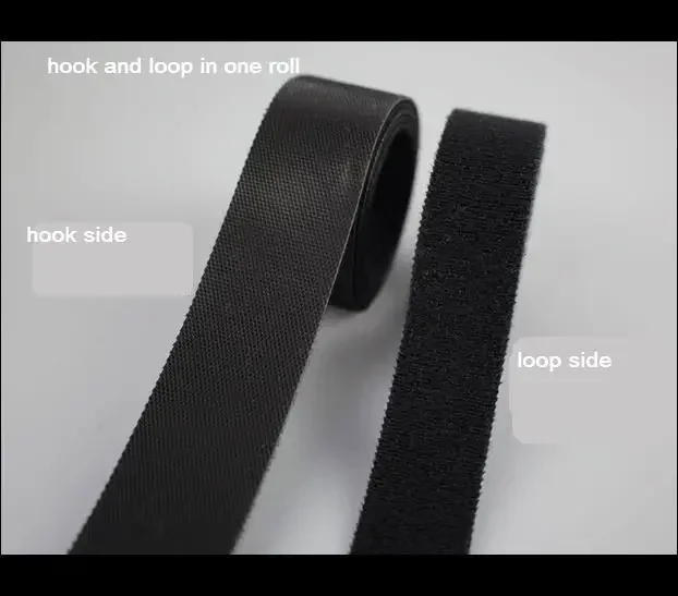 5meters black self adhesive strong Short Hook and loop tape Back to  Cable Tie Nylon  fastener