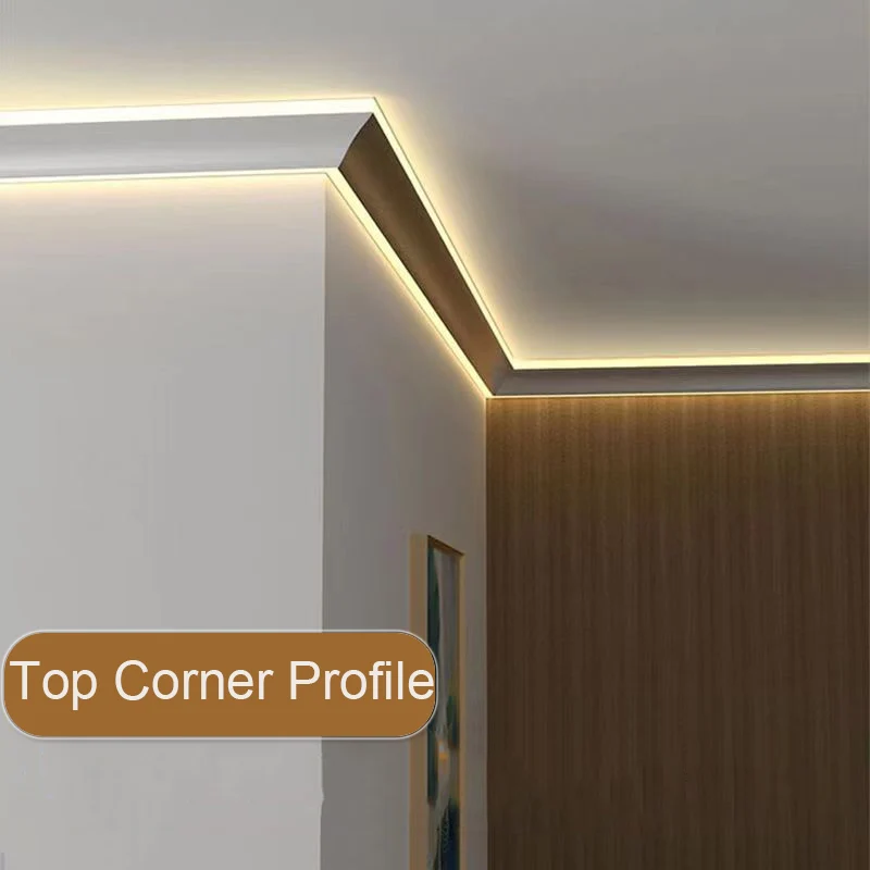 Double-sided Led Luminous Aluminum Profile Ceiling Corner Line Lamp Top Corner Wall Washing Gypsum Hard Bar Strip Lighting