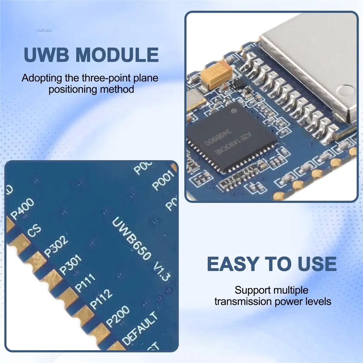 Dynamic 2pcs UWB650 Uart Interface High-Precision Ranging Indoor Positioning UWB Module AES128 Encryption Anchor Tag Solution