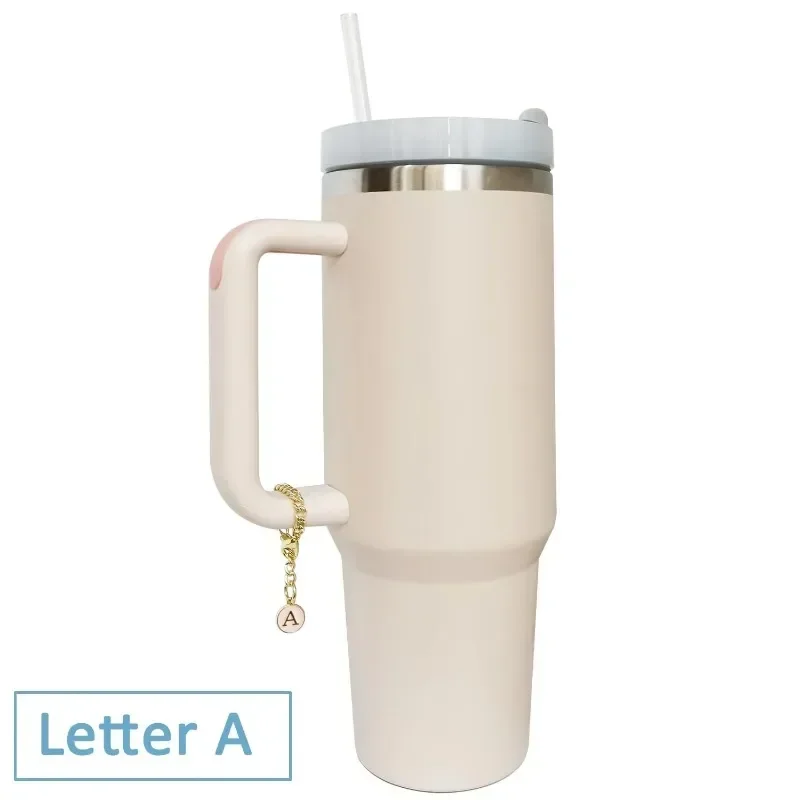 Luxurious Letter Charm Accessories for Stanley Cup Initial Name ID Personalized Handle Charm for Stanley Tumbler Cup Accessories