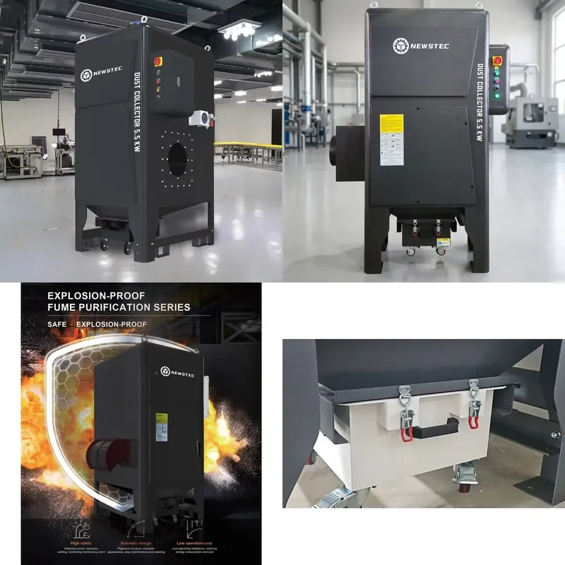 New High Efficiency Industrial Dust Collector 5.5KW 7.5KW 11KW with Replaceable Filter Element for Metal Processing